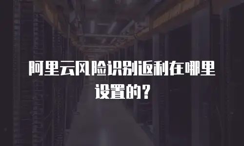 阿里云风险识别返利在哪里设置的？