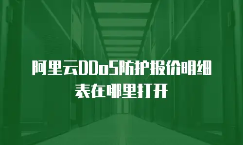 阿里云DDoS防护报价明细表在哪里打开