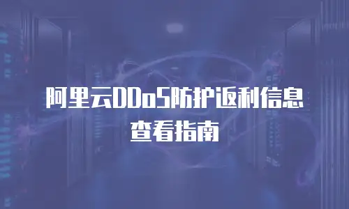 阿里云DDoS防护返利信息查看指南