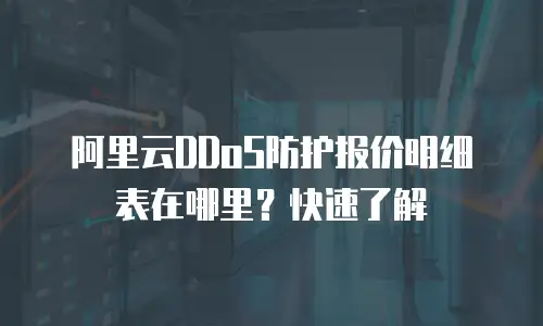 阿里云DDoS防护报价明细表在哪里？快速了解