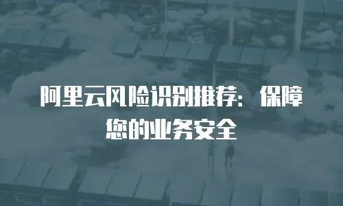 阿里云风险识别推荐：保障您的业务安全