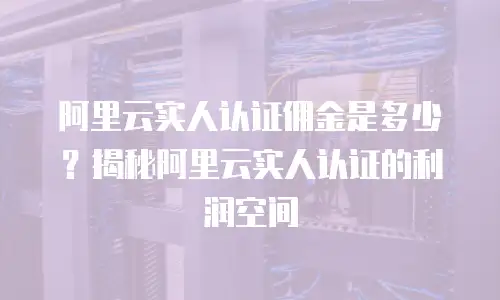 阿里云实人认证佣金是多少？揭秘阿里云实人认证的利润空间