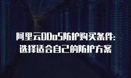 阿里云DDoS防护购买条件：选择适合自己的防护方案