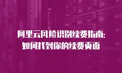 阿里云风险识别续费指南：如何找到你的续费页面