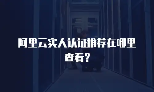 阿里云实人认证推荐在哪里查看？