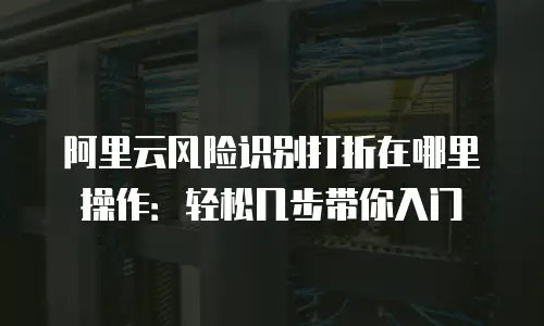 阿里云风险识别打折在哪里操作：轻松几步带你入门