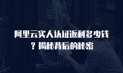 阿里云实人认证返利多少钱？揭秘背后的秘密