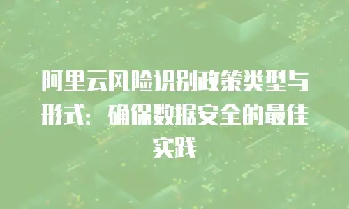 阿里云风险识别政策类型与形式：确保数据安全的最佳实践