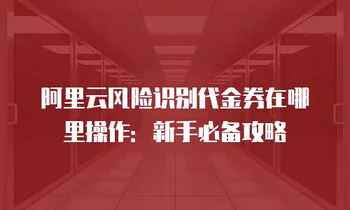 阿里云风险识别代金券在哪里操作：新手必备攻略