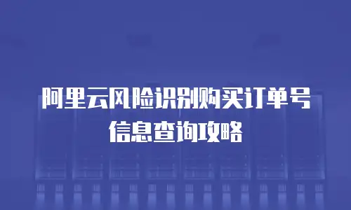 阿里云风险识别购买订单号信息查询攻略