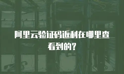 阿里云验证码返利在哪里查看到的？