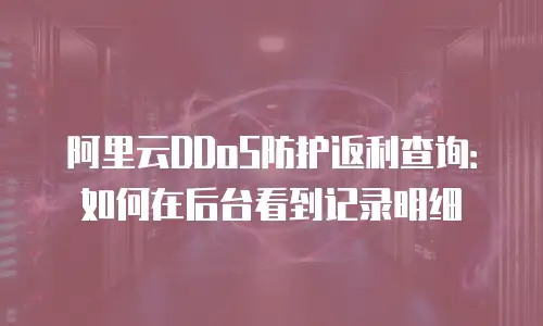 阿里云DDoS防护返利查询：如何在后台看到记录明细