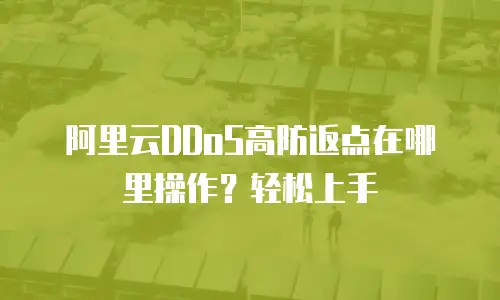 阿里云DDoS高防返点在哪里操作？轻松上手