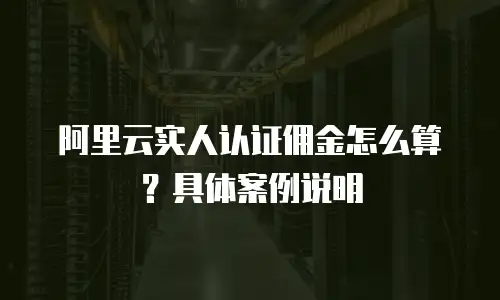 阿里云实人认证佣金怎么算？具体案例说明