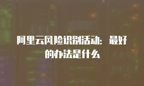 阿里云风险识别活动：最好的办法是什么