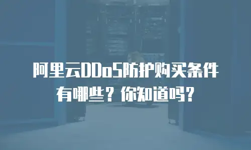 阿里云DDoS防护购买条件有哪些？你知道吗？