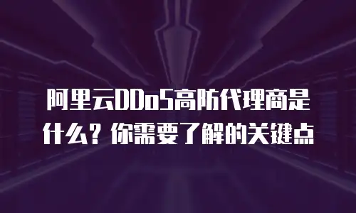阿里云DDoS高防代理商是什么？你需要了解的关键点