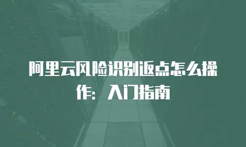 阿里云风险识别返点怎么操作：入门指南