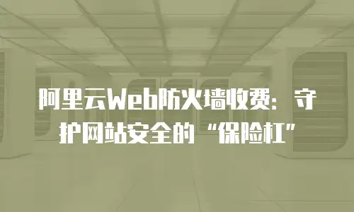 阿里云Web防火墙收费：守护网站安全的“保险杠”