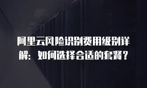 阿里云风险识别费用级别详解：如何选择合适的套餐？