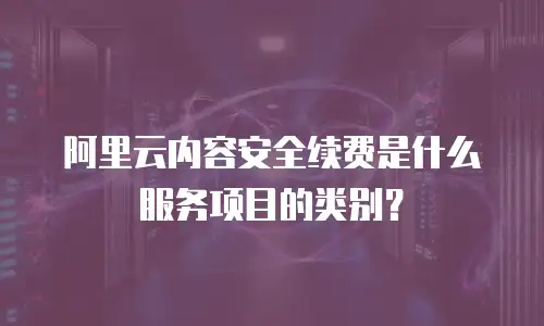 阿里云内容安全续费是什么服务项目的类别？