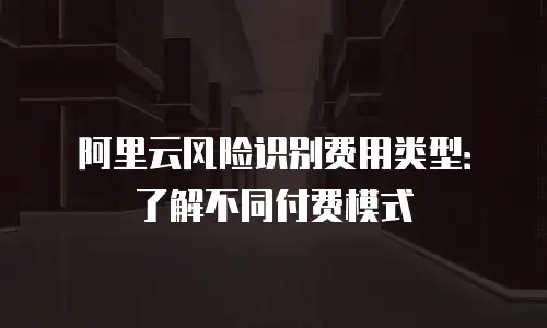 阿里云风险识别费用类型：了解不同付费模式