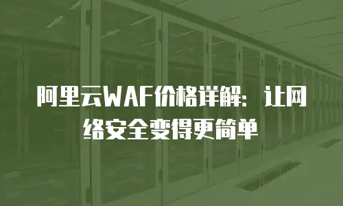 阿里云WAF价格详解：让网络安全变得更简单