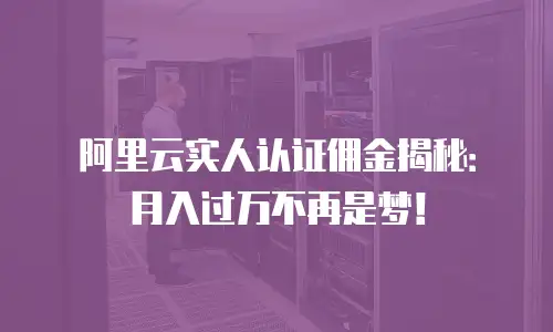阿里云实人认证佣金揭秘：月入过万不再是梦！