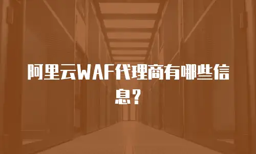 阿里云WAF代理商有哪些信息？