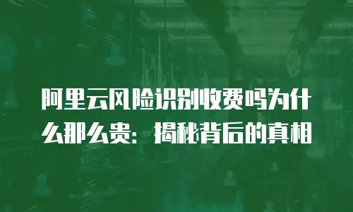 阿里云风险识别收费吗为什么那么贵：揭秘背后的真相