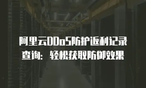 阿里云DDoS防护返利记录查询：轻松获取防御效果