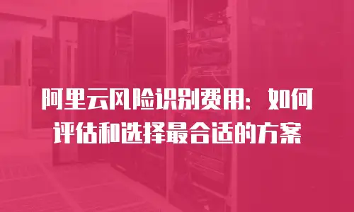 阿里云风险识别费用：如何评估和选择最合适的方案