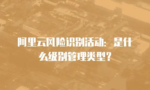 阿里云风险识别活动：是什么级别管理类型？