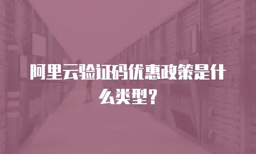 阿里云验证码优惠政策是什么类型？