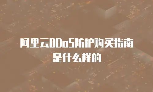 阿里云DDoS防护购买指南是什么样的