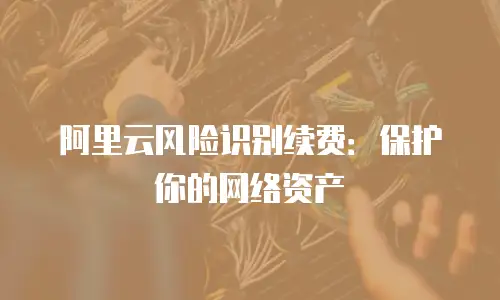 阿里云风险识别续费：保护你的网络资产