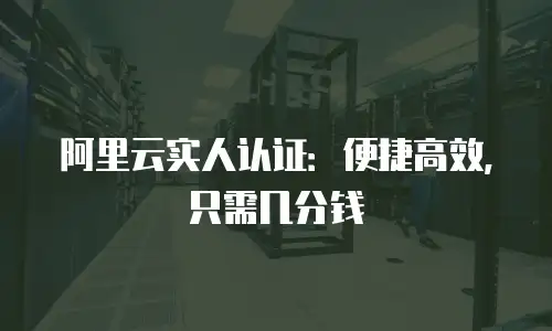 阿里云实人认证：便捷高效，只需几分钱