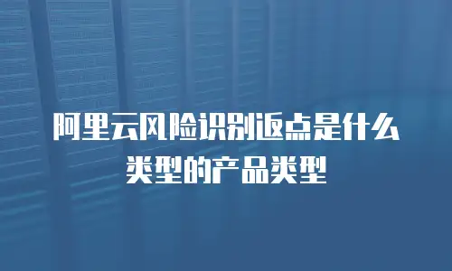 阿里云风险识别返点是什么类型的产品类型