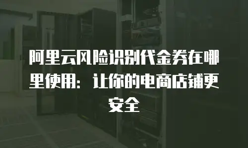 阿里云风险识别代金券在哪里使用：让你的电商店铺更安全
