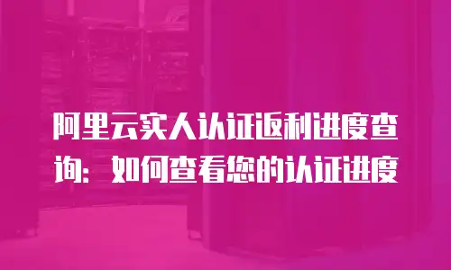 阿里云实人认证返利进度查询：如何查看您的认证进度