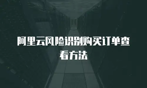 阿里云风险识别购买订单查看方法