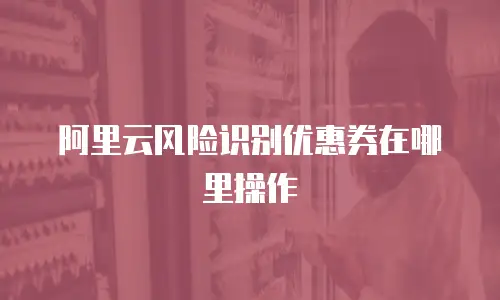阿里云风险识别优惠券在哪里操作