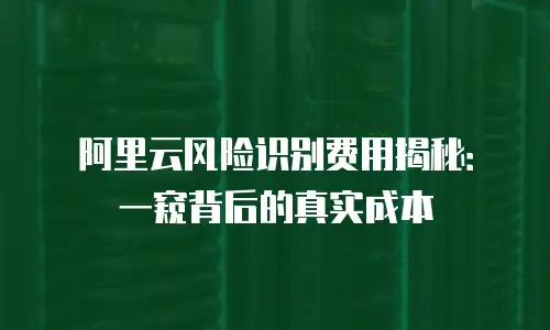 阿里云风险识别费用揭秘：一窥背后的真实成本
