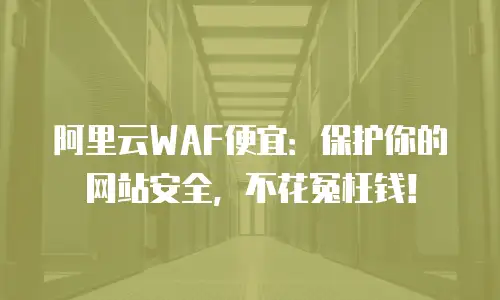 阿里云WAF便宜：保护你的网站安全，不花冤枉钱！