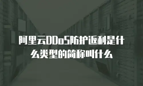 阿里云DDoS防护返利是什么类型的简称叫什么
