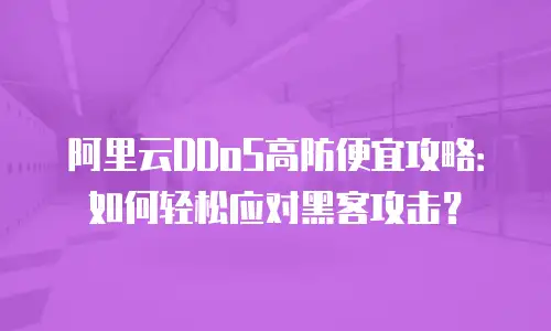 阿里云DDoS高防便宜攻略：如何轻松应对黑客攻击？
