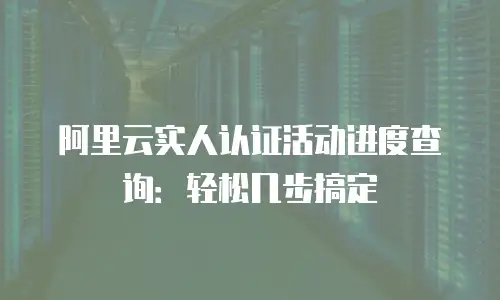 阿里云实人认证活动进度查询：轻松几步搞定
