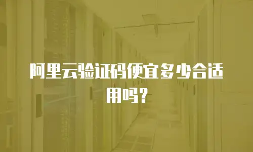 阿里云验证码便宜多少合适用吗？
