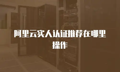 阿里云实人认证推荐在哪里操作