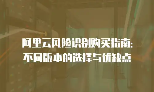 阿里云风险识别购买指南：不同版本的选择与优缺点